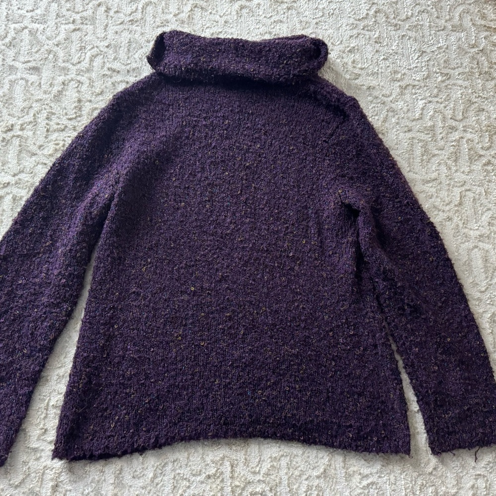 Coldwater Creek Deep Purple Cowl Neck Sweater - Picture 2 of 4